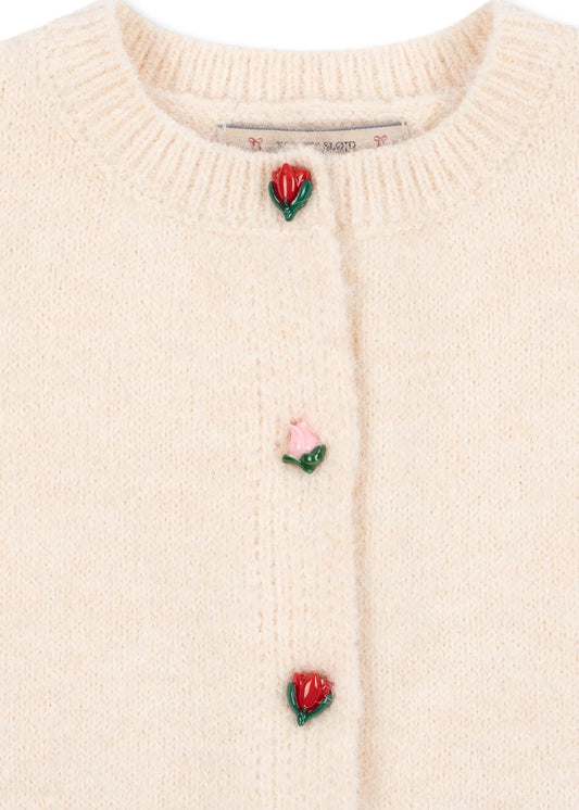 Konges Slojd - Fleuri Kinder Strickjacke in Cream