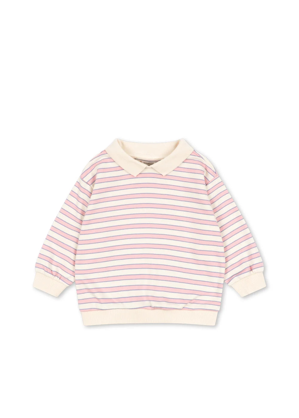 Konges Slojd - Spotty Kinder Polo Sweatshirt aus Biobaumwolle in gestreift  rosa / blau
