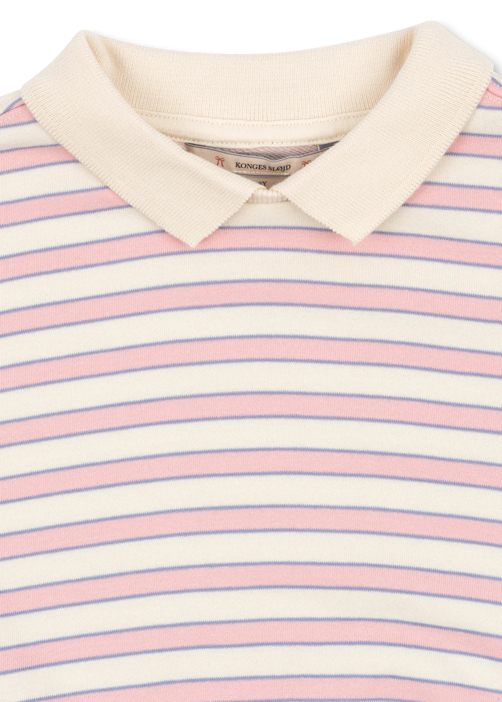 Konges Slojd - Spotty Kinder Polo Sweatshirt aus Biobaumwolle in gestreift  rosa / blau