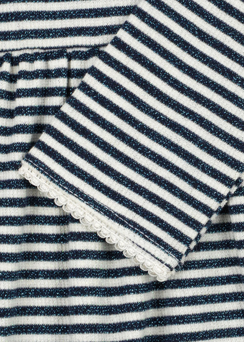 Konges Slojd . Roli Kinder Kleid in blau weiss gestrefit mit etwas Glitzer und Kirsche