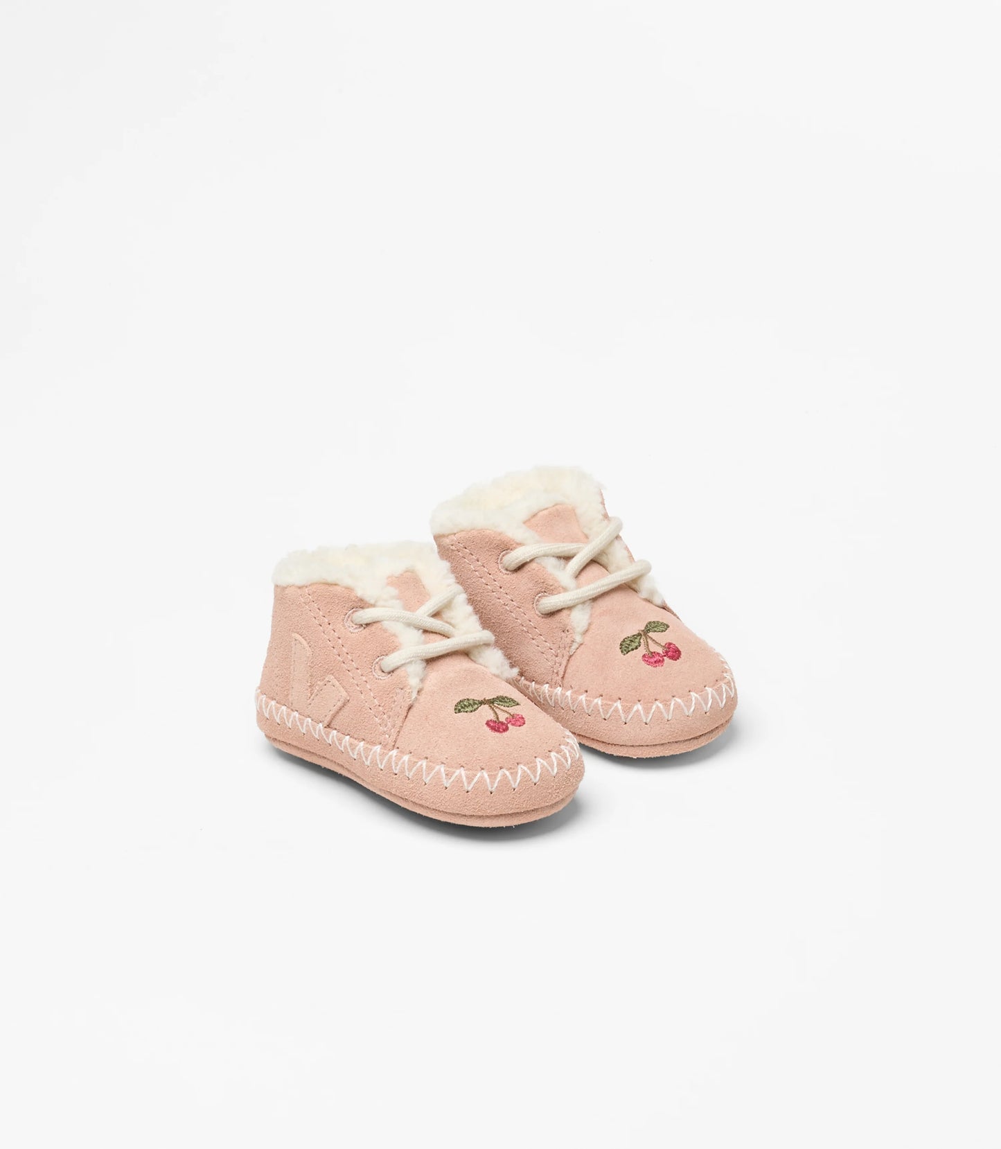 Konges Slojd - Veja x Konges Babyschuh in Rosa mit Kirschen