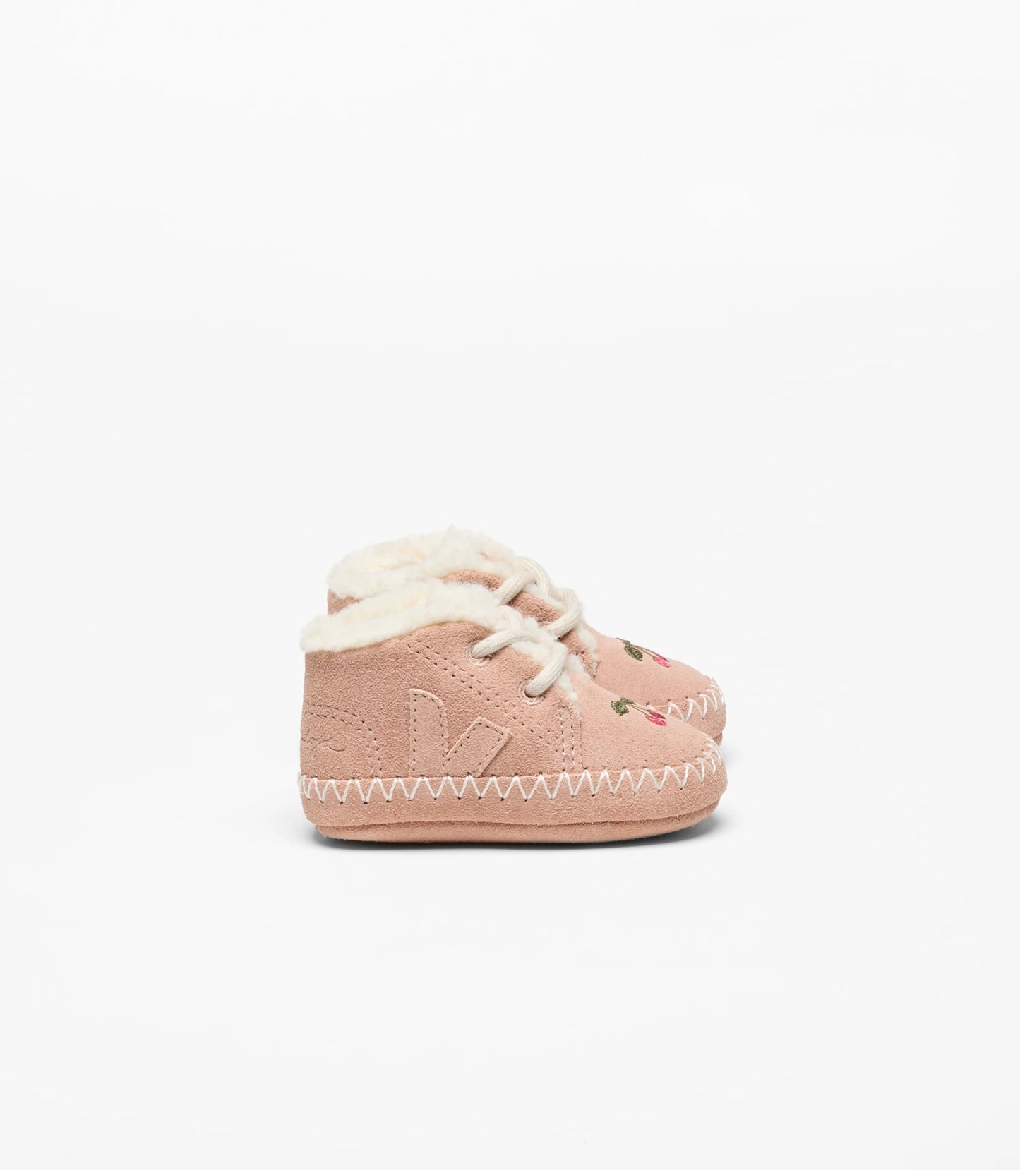 Konges Slojd - Veja x Konges Babyschuh in Rosa mit Kirschen