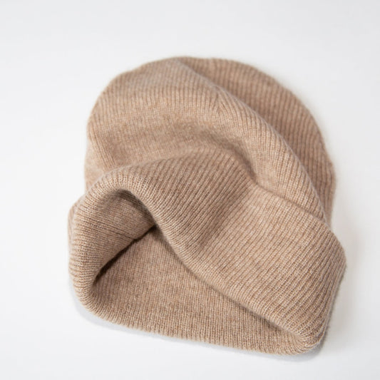 Papalobster- Kaschmir Beanie Model Karli in Beige  Melange