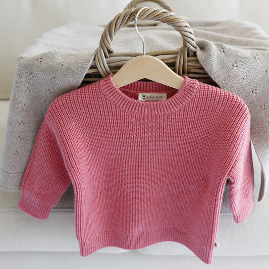 Lille Toni - Pullover Paul aus 100 % Merinowolle in CHERRY New in AW25