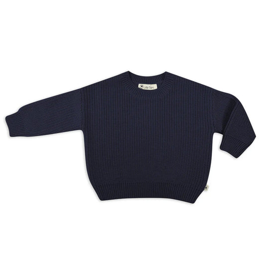 Lille Toni - Pullover Paul aus 100 % Merinowolle in Navy Blue 3-4