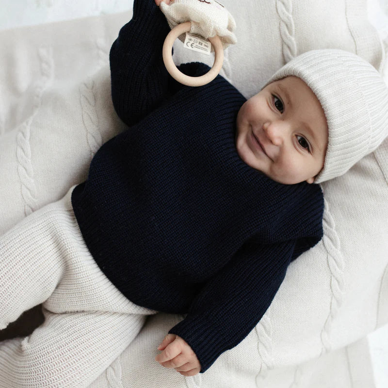 Lille Toni - Pullover Paul aus 100 % Merinowolle in Navy Blue 3-4