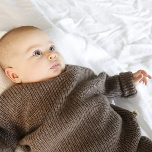 Lille Toni - Pullover Paul aus 100 % Merinowolle in  Toffee NEW IN AW25
