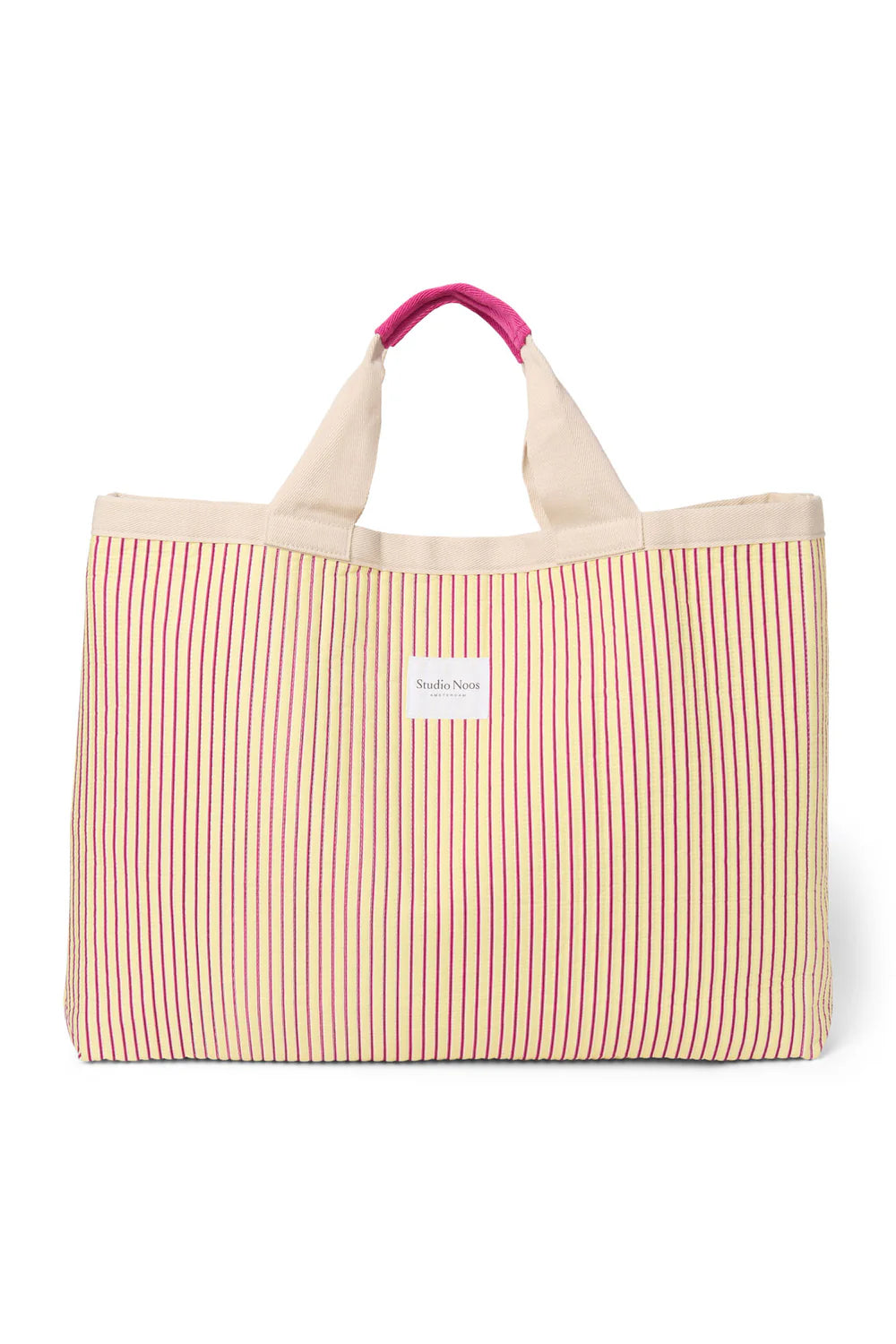 Studio Noos - Butteryellow Poplin Strandtasche mit Henkel gestreift