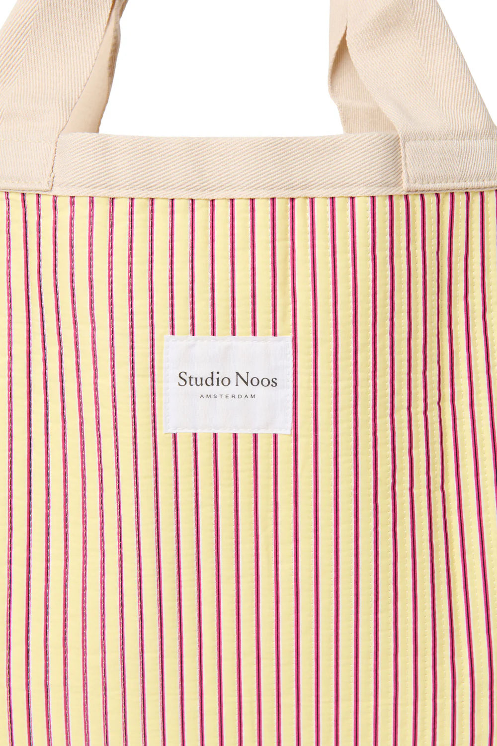 Studio Noos - Butteryellow Poplin Strandtasche mit Henkel gestreift