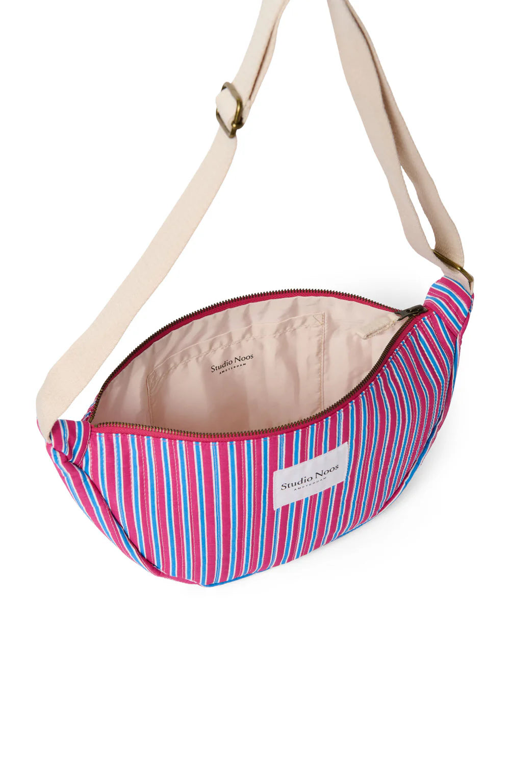 Studio Noos - Fanny Adult Poplin Bag in Rasberry gestreift