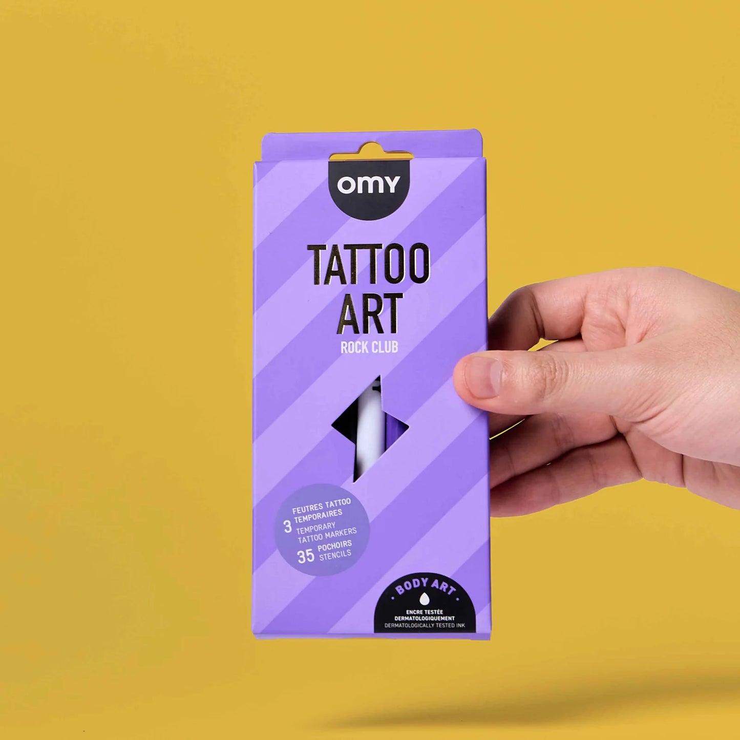 OMY - Tattoo Art Stifteset mit Schablone Rock Club