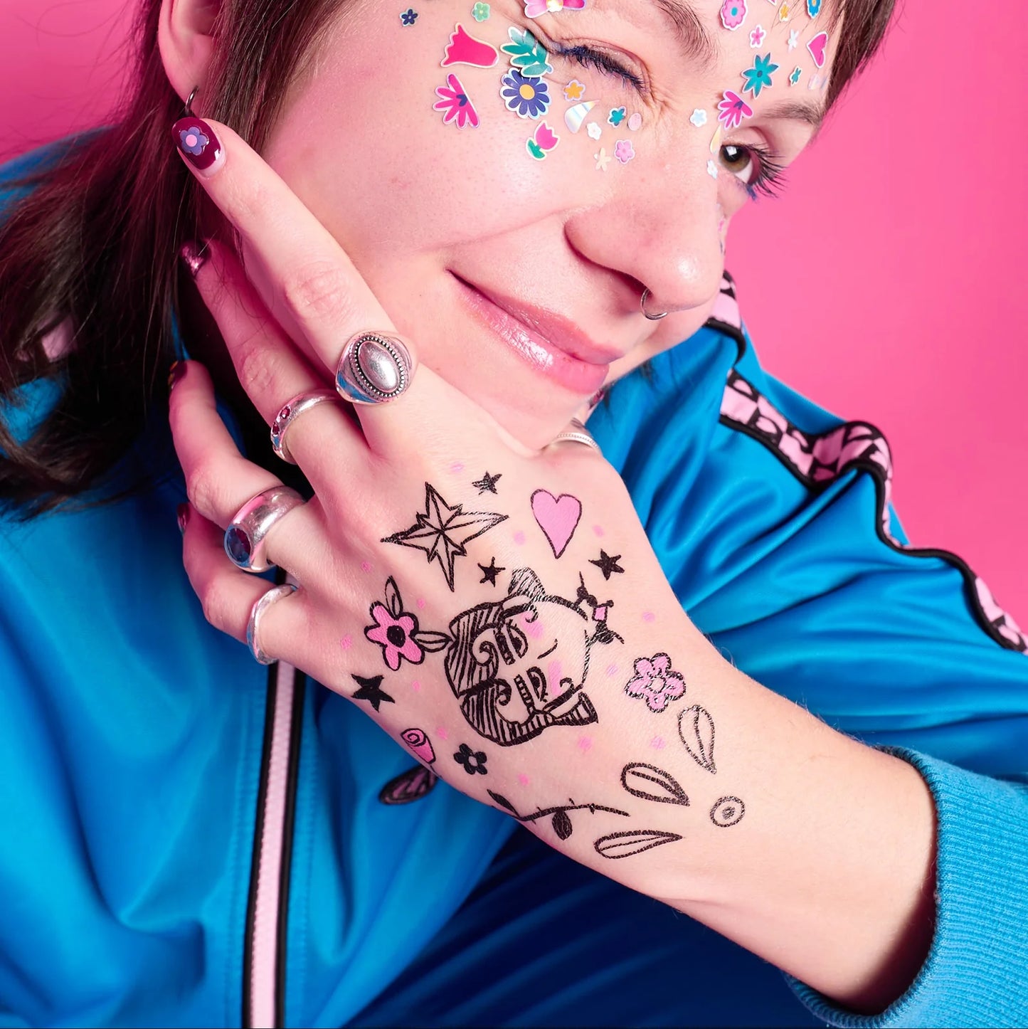OMY - Tattoo Art Stifteset mit Schablone I love You