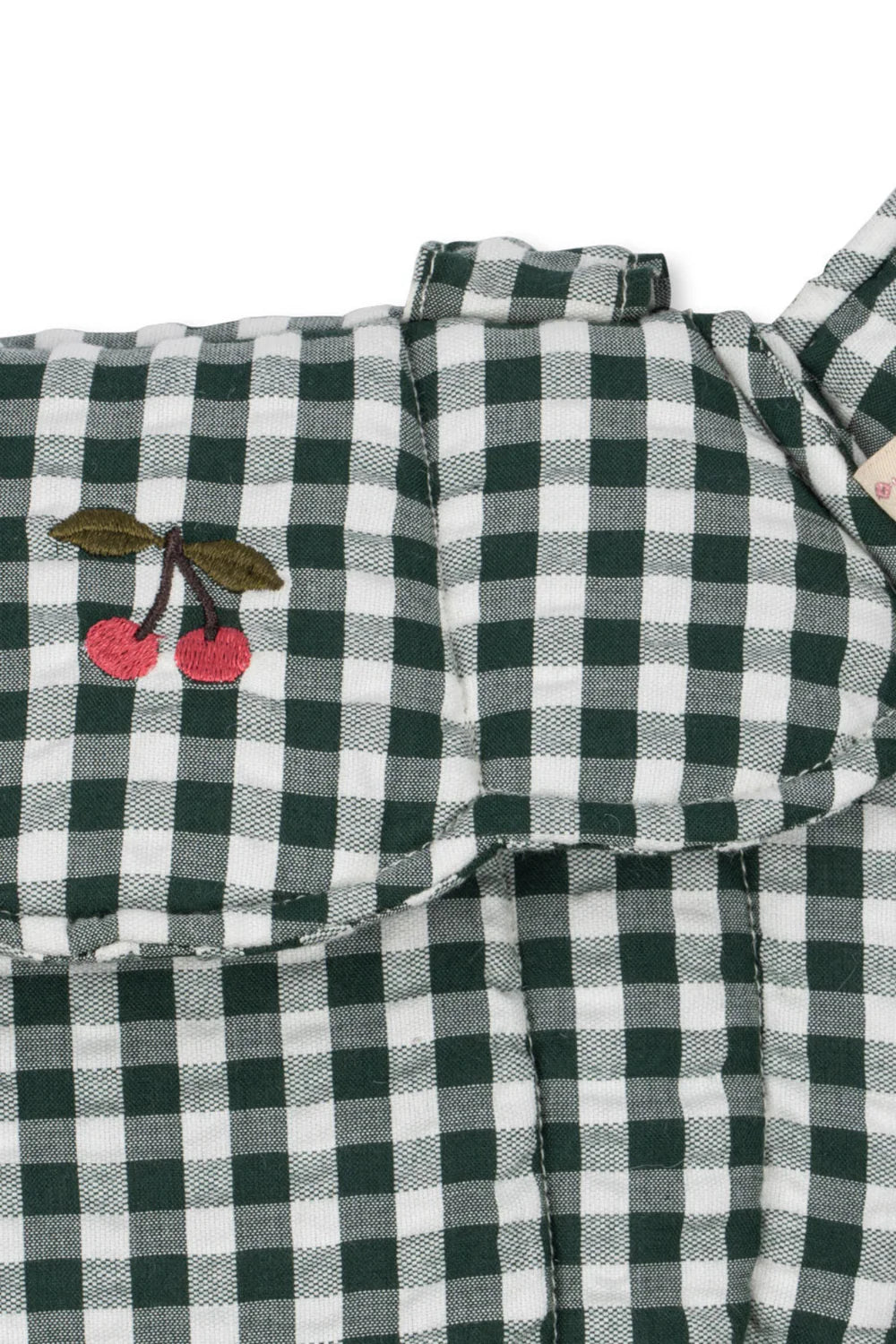 Konges Sløjd - Puppentrage in Vichy karo grün mit Kirsche