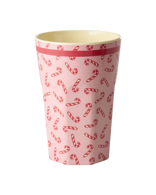 Rice - Christmax Becher groß Candy Cane Zuckerstange in Pink / rot