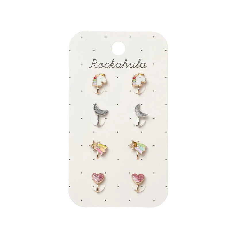 Rockahula - Clip On Ohrstecker 4er Set EInhorn