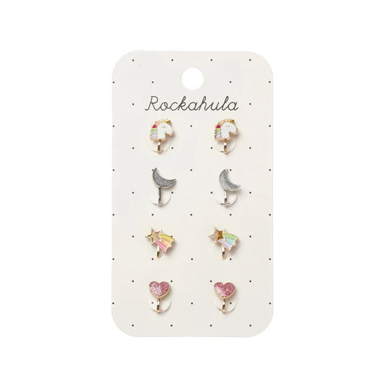 Rockahula - Clip On Ohrstecker 4er Set EInhorn