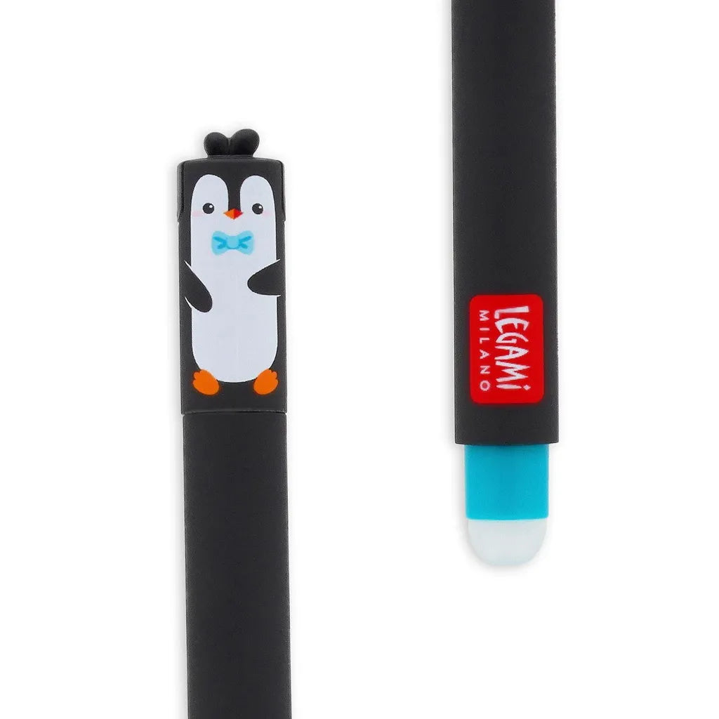 Legami - löschbarer Gelstift Pinguin - Schwarz
