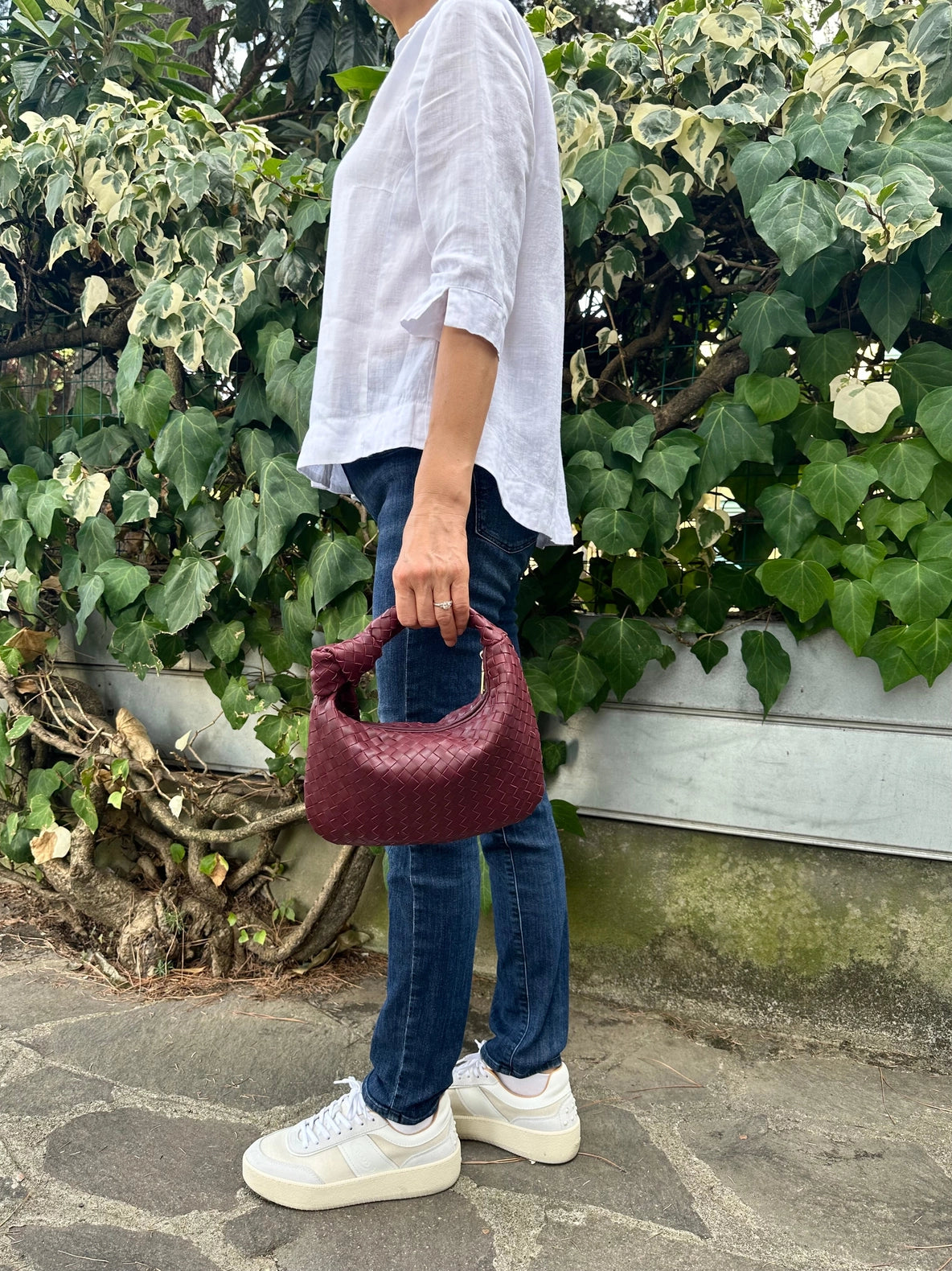 Stadtkinder - kleine geflochtene Bag in Schwarz 100 % Kalbsleder