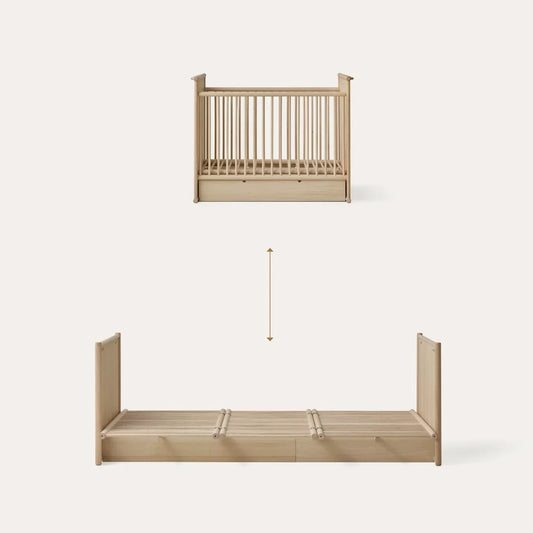 Oliver Furniture - Camp Novel 2in1 Babybett 60x120cm & Bett 120x200 cm, Eiche