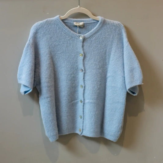 Stadtkinder-  Strickjacke Kurzarm für Mamas in Himmelblau