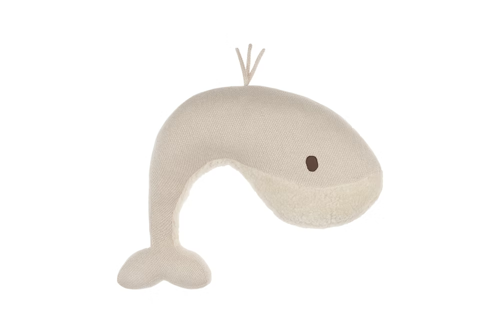 Nanami - Momo Reisekissen Wal in Beige Leinen / Kleines Stillkissen
