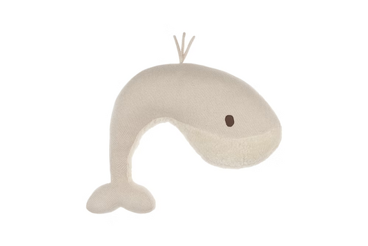 Nanami - Momo Reisekissen Wal in Beige Leinen / Kleines Stillkissen