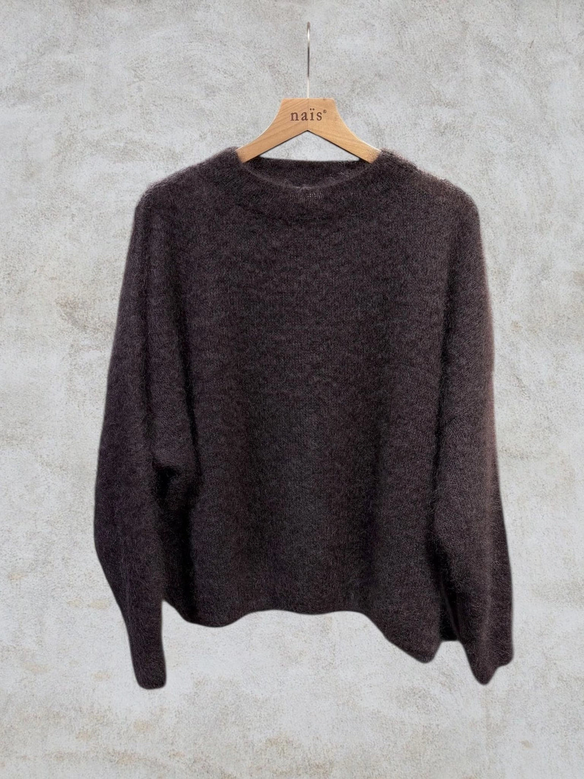 Nais - Pullover Langarm aus Mohair in Himmelblau