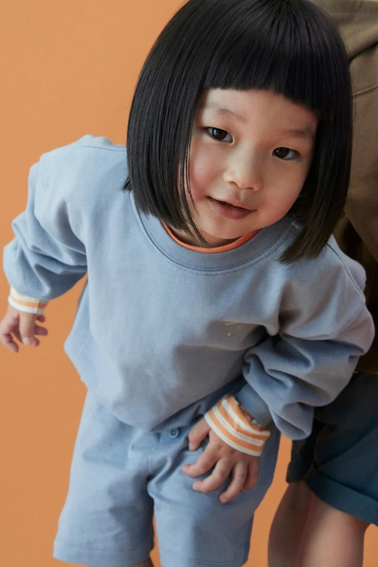 Gray Label - Dropped Shoulder Sweater in Stone Grey ( taubenblau )