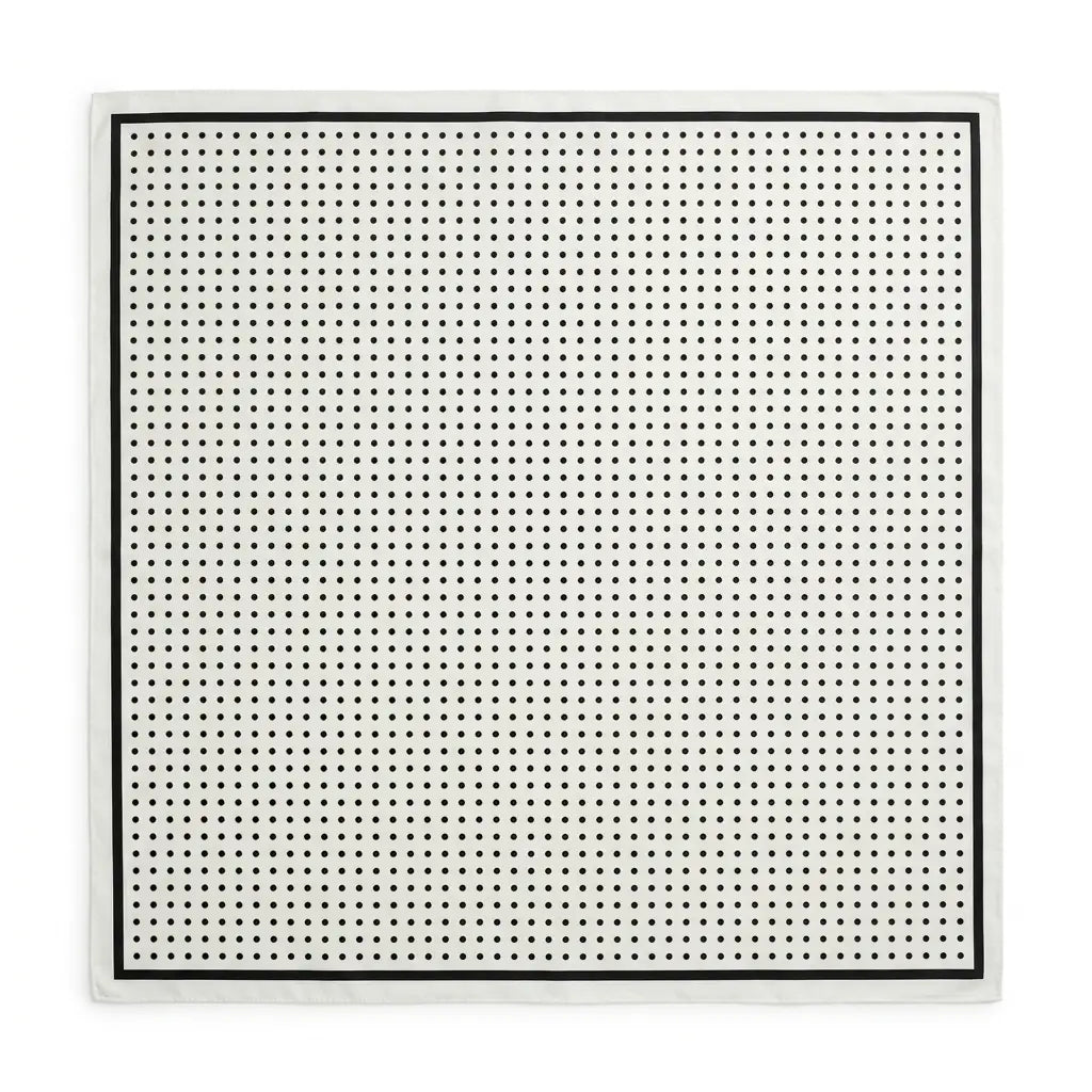 Stadtkinder - Bandana Tuch in Polka in weiss schwarz  90x90