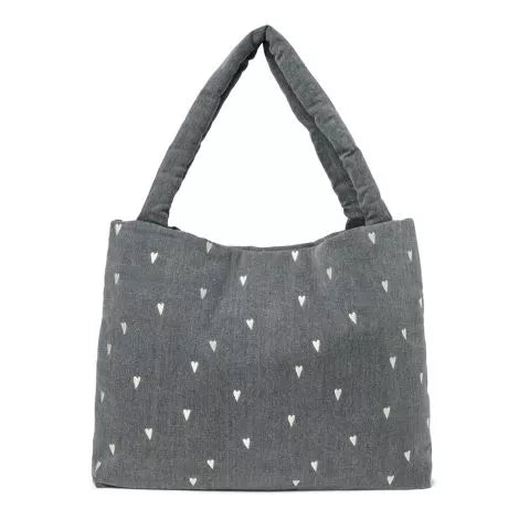Studio Noos - Mom Bag Denim Grau mit weissen Herzen