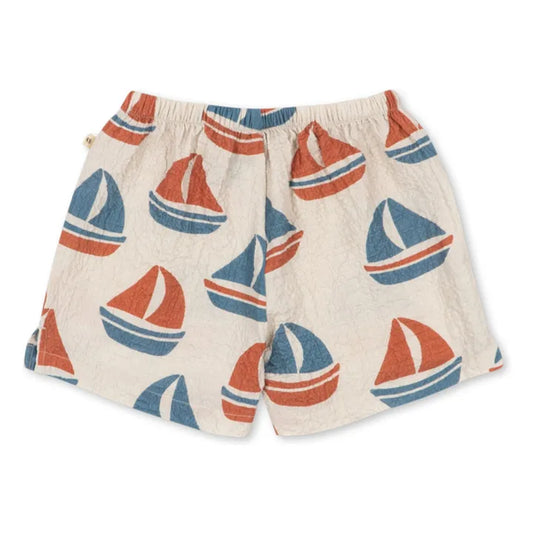 Konges Slojd - Elliot Shorts mit Segelbooten aus leichter Baumwolle