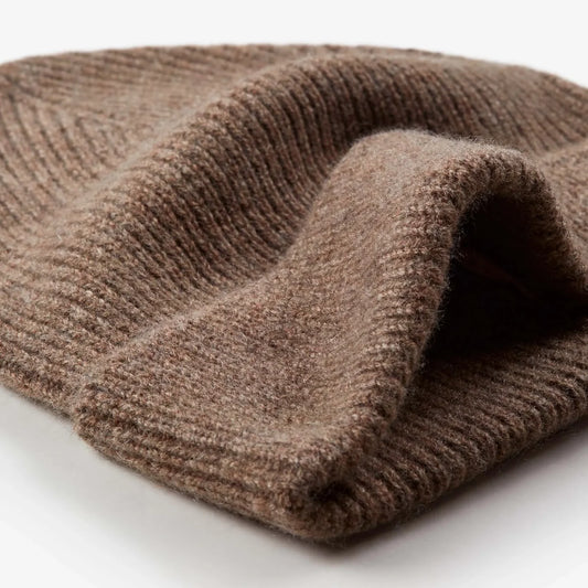 Papalobster - Karli Beanie aus 100 % Kaschmir in Schoko Melange mitwachsend