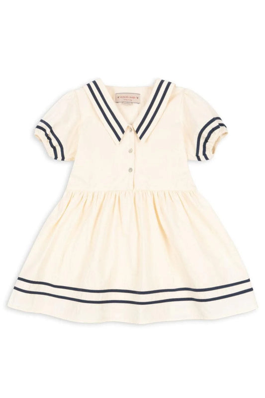 Konges Sløjd - Allie Sailor Kleid in weiss Matrosenkleid  aus Biobaumwolle