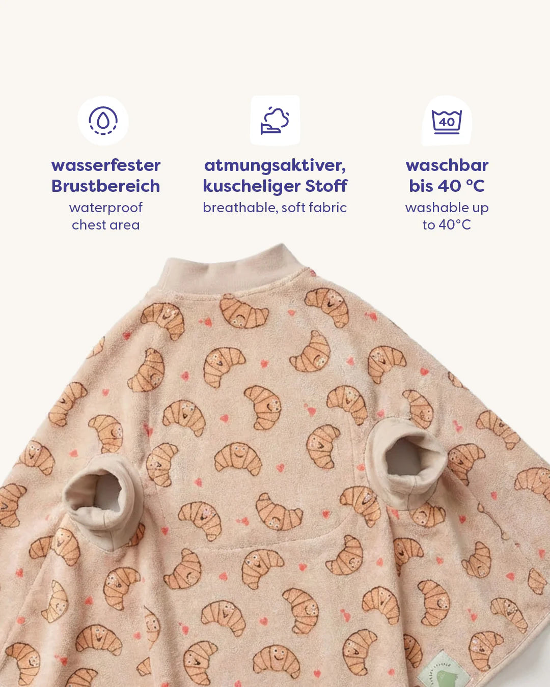 Little Casimir - Kinder Boo Lätzchen Croissant in Beige
