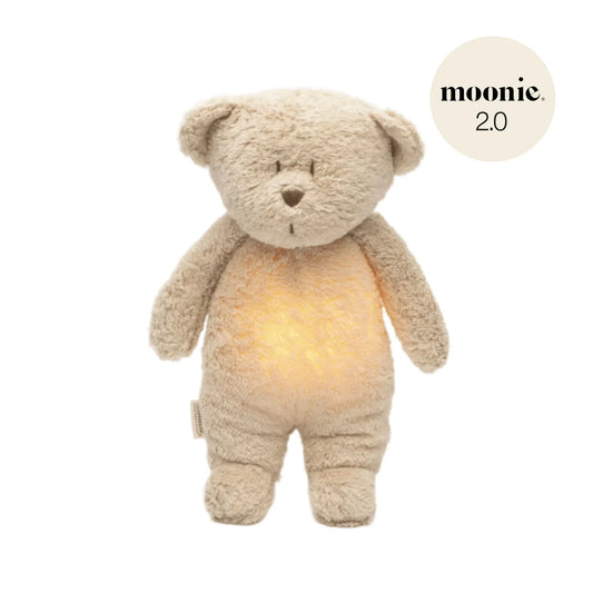 Moonie 2.0 Organic Nachtlicht Einschlafhlfe & Kuscheltier in Sand Natur
