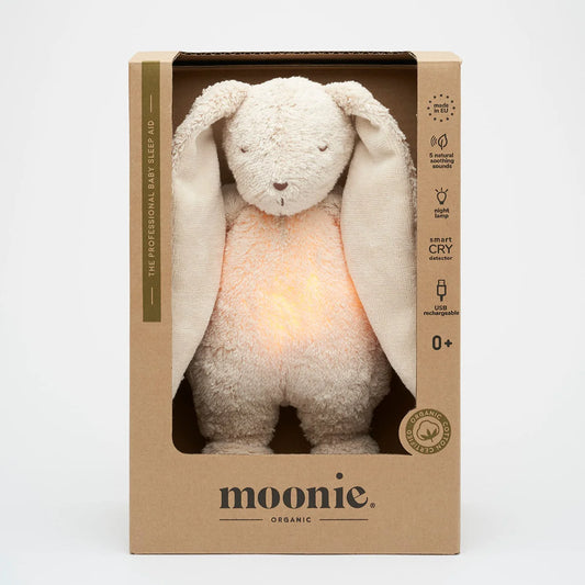 Moonie - Bunny Kuscheltier / Einschalfhilfe & Licht in Sand 2.0 Organic Humming
