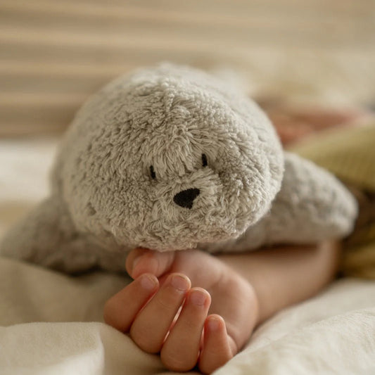 Moonie Robbe Einschlafhilfe & Kuscheltier in Grey New in
