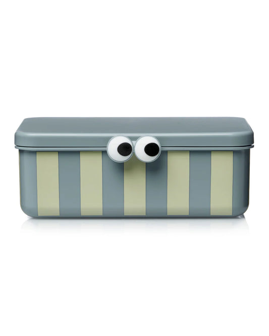NOUI NOUI - Kinder Lunchbox mit 3  EInsätzen  in Blau gestreift