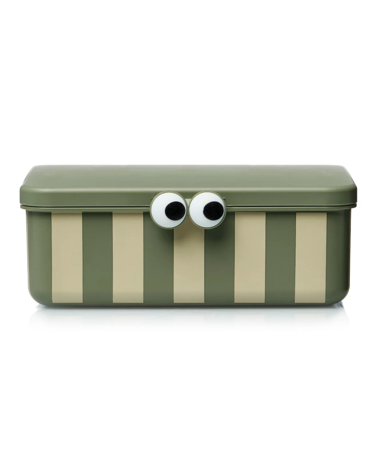 NOUI NOUI - Kinder Lunchbox mit 3  EInsätzen  in Olive gestreift