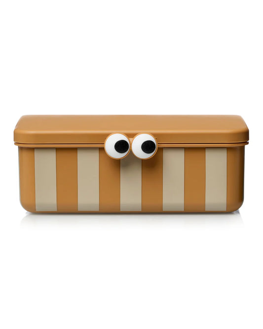 NOUI NOUI - Kinder Lunchbox mit 3  EInsätzen  in Mustard gestreift