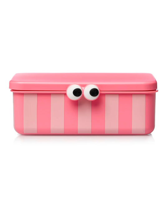 NOUI NOUI - Kinder Lunchbox mit 3  EInsätzen  in Rosa gestreift