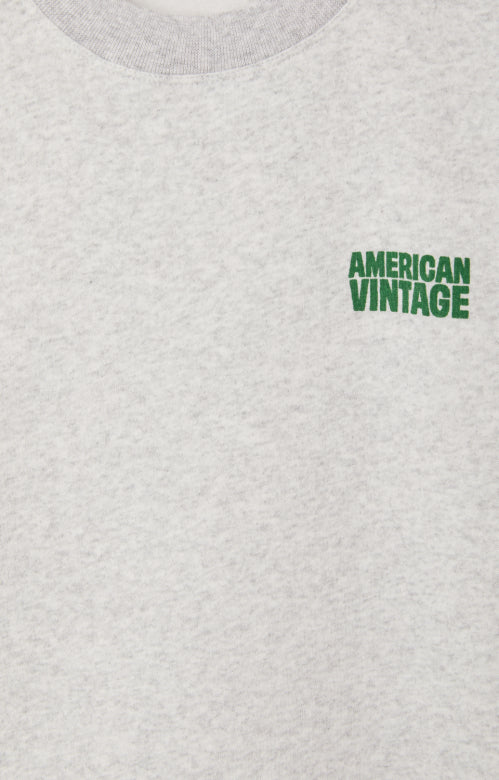 American Vintage - Kinder Sweatshirt in Grau mit dunkelgrünen Druck Babtown