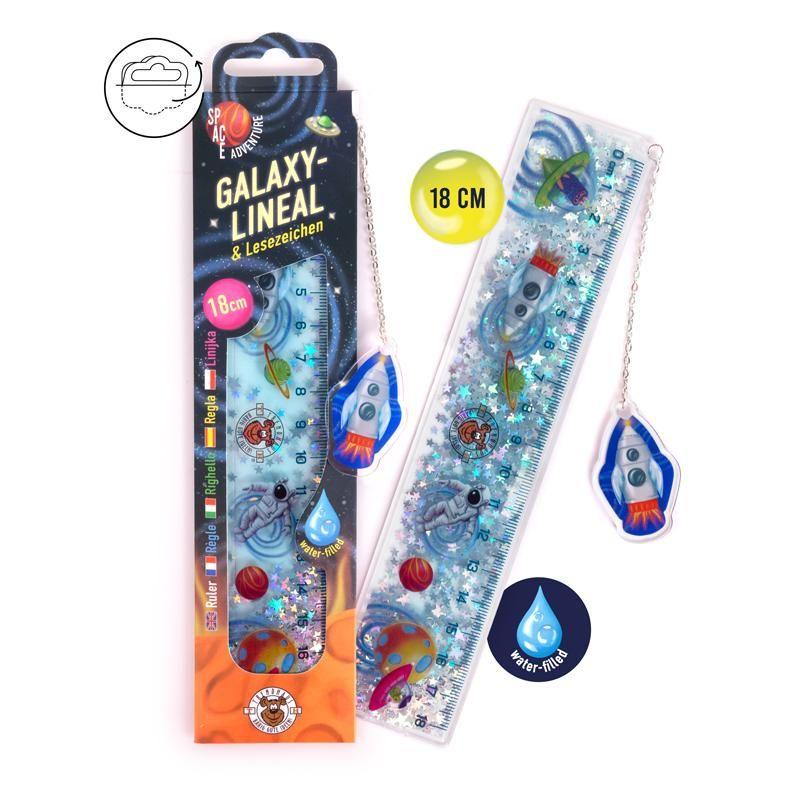 Trendhaus - Lineal mit Glitzersterne Astronaut Space Adventure