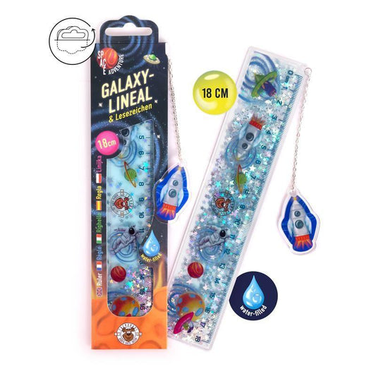 Trendhaus - Lineal mit Glitzersterne Astronaut Space Adventure