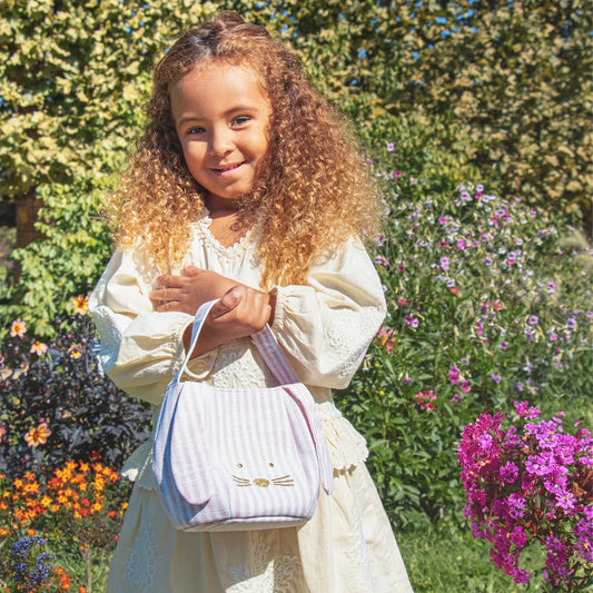 Rockahula - Osterkorb in rosa weiss gestreift