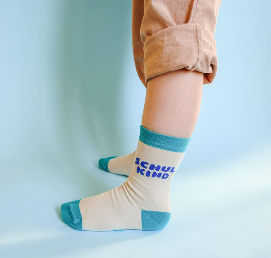 Tinyday - Schulkind Socken Beige / Petrol (Kopie)