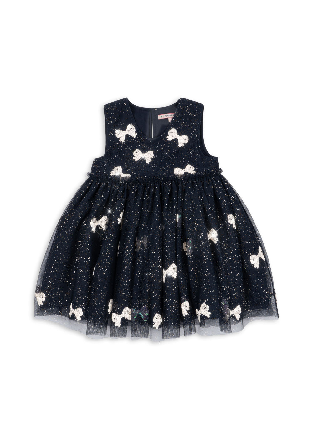 Konges Sløjd - Yvonne Dress Kleid mit Glitzer und Perlen in Dunkelblau