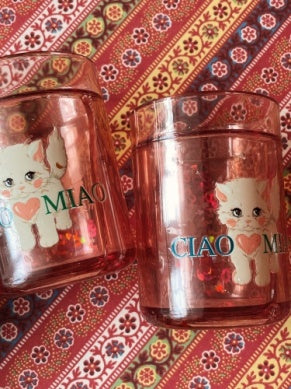 Konges Sløjd - Glitzerbecher  Cats im Set oder einzeln limited Edition in Rosa Katzenset