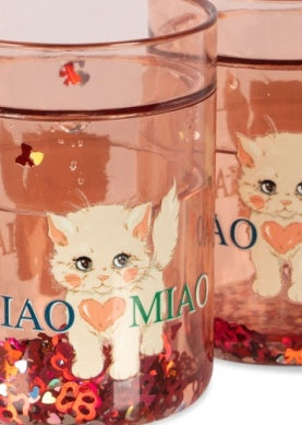 Konges Sløjd - Glitzerbecher  Cats im Set oder einzeln limited Edition in Rosa Katzenset
