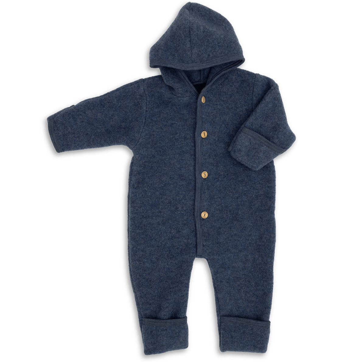 Engel Natur Wolloverall aus 100 % Merinowolle in Blau Melange